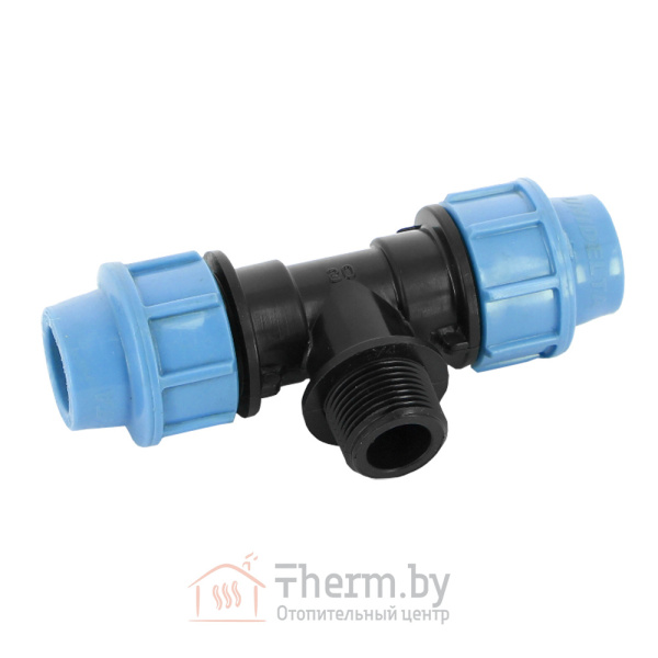 Детальное изображение Тройник компрессионный 20 х 3/4"НР х 20 Unidelta в интернет-магазине THERM.BY