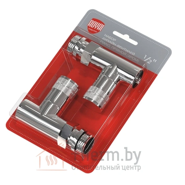 Детальное изображение Набор дизайн-вентилей Royal Thermo PIANO, прямой (хром) 1/2" в интернет-магазине THERM.BY