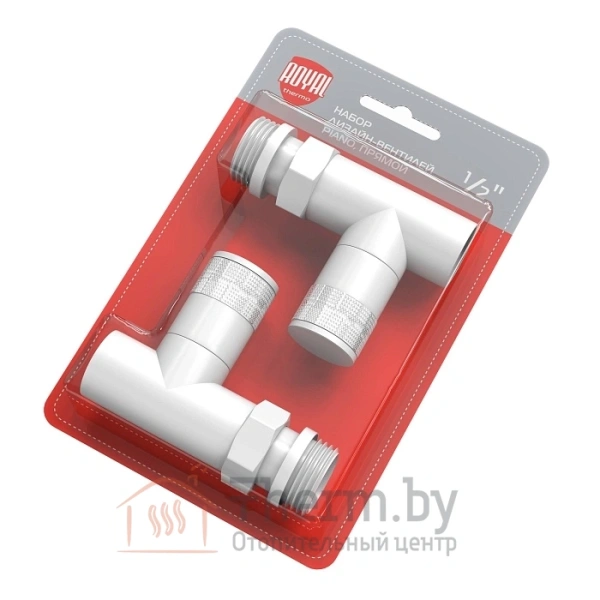 Детальное изображение Набор дизайн-вентилей Royal Thermo PIANO, прямой (белый) 1/2" в интернет-магазине THERM.BY