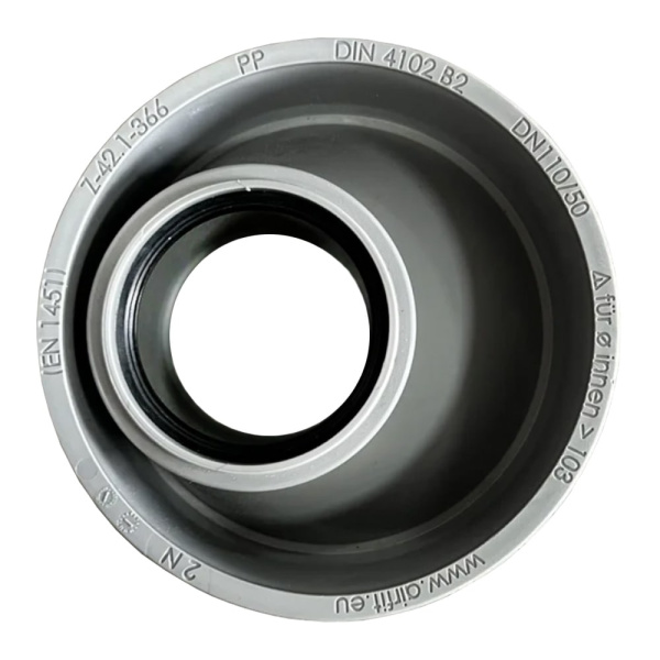 Детальное изображение Переходник эксцентрический DN 110/50 мм для срезанной трубы Airfit арт. 11050IR в интернет-магазине THERM.BY