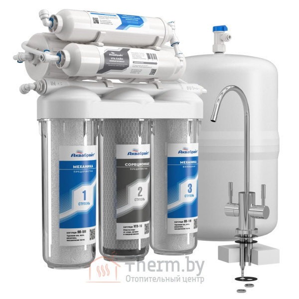 Детальное изображение Система очистки воды с обратным осмосом и минерализатором Аквабрайт АБФ-ОСМО-6 в интернет-магазине THERM.BY