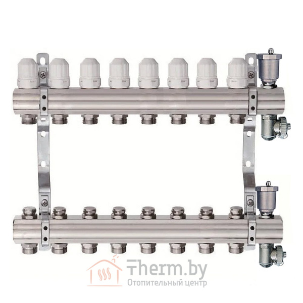 Детальное изображение Коллектор для отопления без расходомеров на 8 выходов TIM арт. КB008 в интернет-магазине THERM.BY