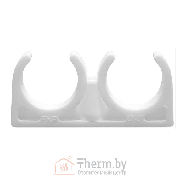 Детальное изображение Опора ПП (полипропиленовая) двойная 25/27 мм белая VALFEX в интернет-магазине THERM.BY