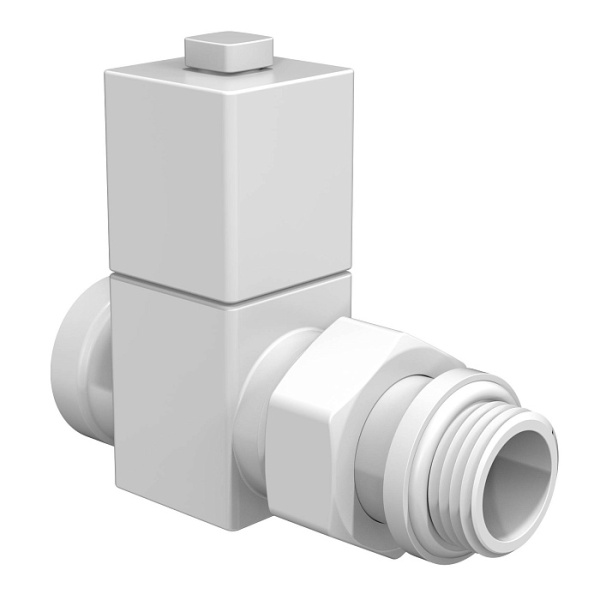 Детальное изображение Набор дизайн-вентилей Royal Thermo CUBE, прямой (белый) 1/2" в интернет-магазине THERM.BY