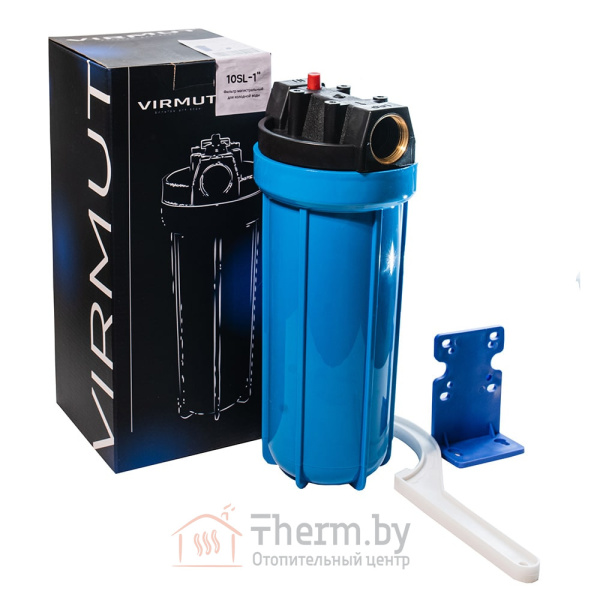 Детальное изображение Магистральный фильтр для холодной воды VIRMUT МФ-1 10SL, 1" (синий) в интернет-магазине THERM.BY