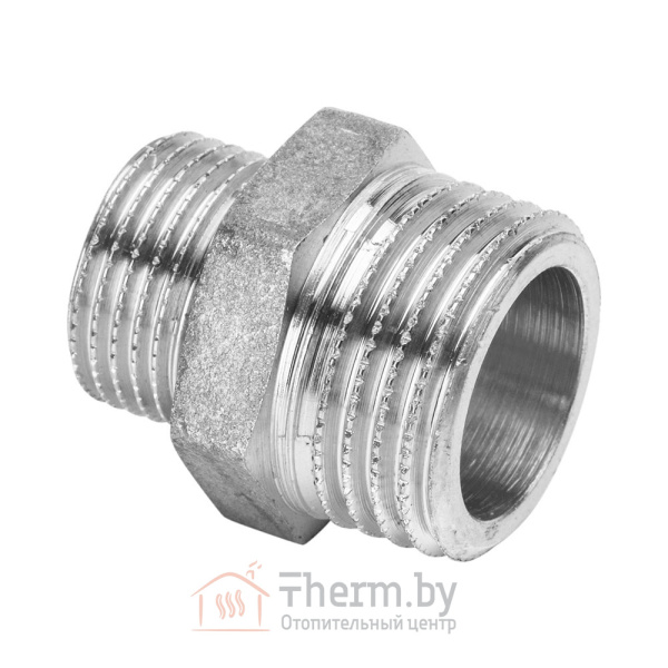 Детальное изображение Ниппель переходной латунный 1/2" х 3/8" General Fittings (покрытие хром/никель) арт. 260003С040300H в интернет-магазине THERM.BY