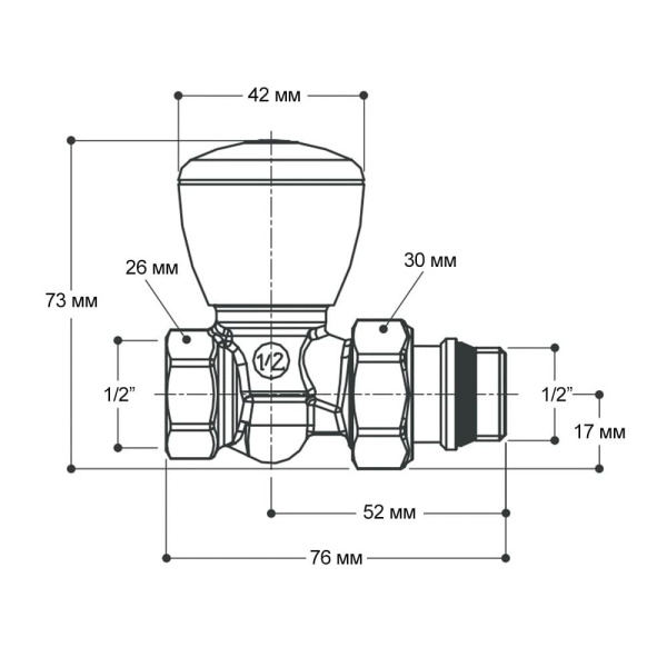 Детальное изображение Клапан ручной прямой для радиаторов 1/2" GIACOMINI R6TG арт. R6X033 в интернет-магазине THERM.BY