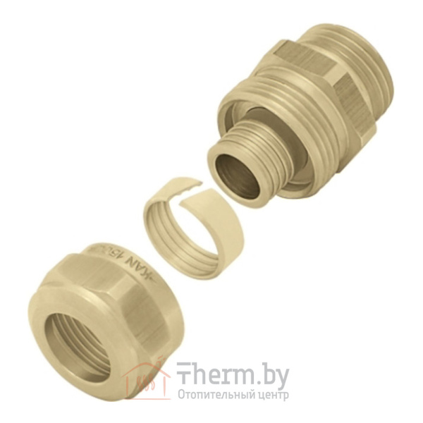 Детальное изображение Cоединитель свинчиваемый латунный наружная резьба 14 х 2.0 х 1/2" KAN-therm арт. 1110045002 в интернет-магазине THERM.BY