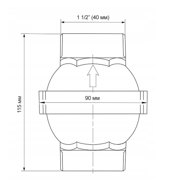 Детальное изображение Клапан обратный шаровой Tech-Pol ZR40 для отопления в интернет-магазине THERM.BY