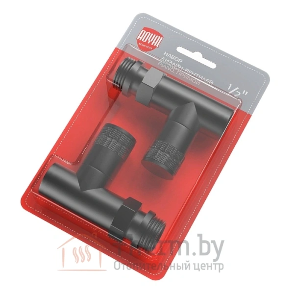 Детальное изображение Набор дизайн-вентилей Royal Thermo PIANO, прямой (черный) 1/2" в интернет-магазине THERM.BY