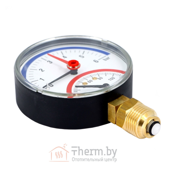 Детальное изображение Термоманометр радиальный TM 6 bar 20° - 120° С 80 мм с отсечым клапаном 1/2"НР Afriso арт. 63 338 в интернет-магазине THERM.BY