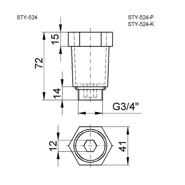 Детальное изображение Пробка глухая длинная красная 3/4" НР STYRON арт. STY-524-P в интернет-магазине THERM.BY