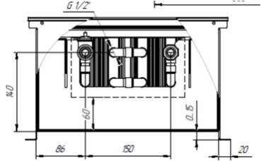 габариты внтурипольного конвектора НТ-В-4-20-35