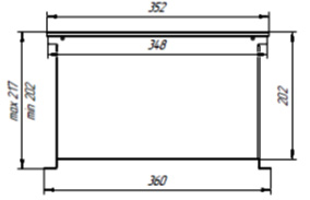 габариты внтурипольного конвектора НТ-В-4-20-35