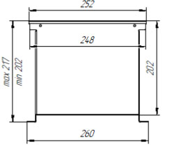 габариты внутрипольного конвектора НТ-В-2-20-25
